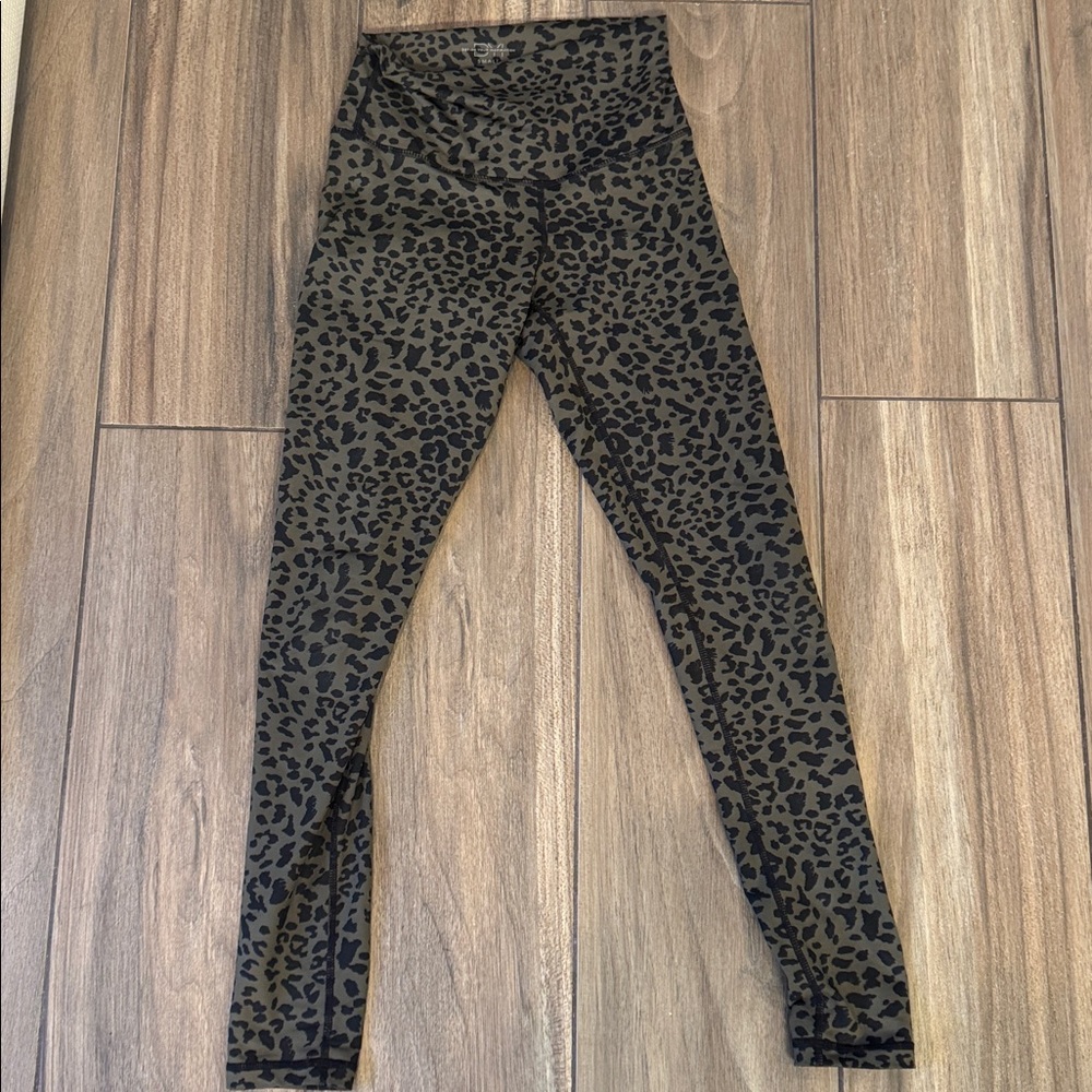 Black and Olive Leopard Print Leggings